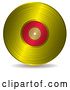 Vector Clip Art of Retro Gold and Red Record Album by Michaeltravers