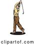 Vector Clip Art of Retro Golfing Guy Swinging 2 by Patrimonio