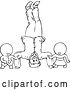Vector Clip Art of Retro Goops KChildren by a Guy Doing a Head Stand by Prawny Vintage