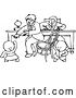 Vector Clip Art of Retro Goops KChildren Pulling a Chair out from Under a Guy by Prawny Vintage