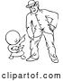 Vector Clip Art of Retro Goops Kid Pointing at a Guy by Prawny Vintage