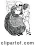 Vector Clip Art of Retro Grandmother Dressing a Boy by Prawny Vintage