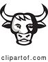 Vector Clip Art of Retro Grayscale Bull Head by Patrimonio