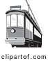 Vector Clip Art of Retro Grayscale Cable Street Car Tram 2 by Patrimonio