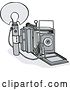 Vector Clip Art of Retro Grayscale Camera and Bulb by Patrimonio