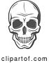 Vector Clip Art of Retro Grayscale Human Skull, in Style by Vector Tradition SM