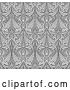 Vector Clip Art of Retro Grayscale Seamless Art Nouveau Pattern by AtStockIllustration