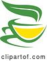 Vector Clip Art of Retro Green and Yellow Tea Cup with a Leaf 2 by Vector Tradition SM