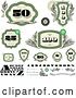Vector Clip Art of Retro Green Cash Money Number and Letter Design Elements by BestVector