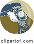Vector Clip Art of Retro Green Circle Steam Train Logo by Patrimonio