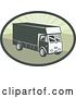 Vector Clip Art of Retro Green Delivery Van Logo by Patrimonio