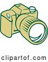 Vector Clip Art of Retro Green Dslr Camera by Patrimonio