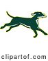 Vector Clip Art of Retro Green Pointer Dog Running by Patrimonio