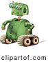 Vector Clip Art of Retro Green Rover Robot by