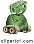 Vector Clip Art of Retro Green Rover Robot Gazing Upwards by