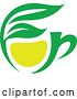 Vector Clip Art of Retro Green Tea Cup with Lemon and Leaves 1 by Vector Tradition SM