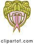 Vector Clip Art of Retro Green Viper Snake Head Logo by Patrimonio