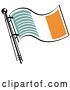 Vector Clip Art of Retro Green White and Orange Irish Flag Waving in the Breeze by Andy Nortnik