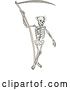Vector Clip Art of Retro Grim Reaper Skeleton with a Scythe by Patrimonio