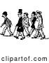Vector Clip Art of Retro Group of Men Walking by Prawny Vintage
