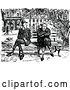 Vector Clip Art of Retro Grumpy and Curious Men Sitting on a Park Bench by Prawny Vintage