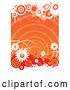 Vector Clip Art of Retro Grungy Orange Floral Background with White Daisies and Circles by Vector Tradition SM