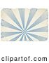 Vector Clip Art of Retro Grungy Textured Blue and White Burst with Ripped Edges and White Borders by