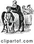 Vector Clip Art of Retro Guy Being Examined by a Sculpture Maker by Prawny Vintage