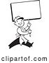 Vector Clip Art of Retro Guy Carrying a Blank Sign by BestVector