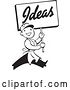 Vector Clip Art of Retro Guy Carrying an Ideas Sign by BestVector