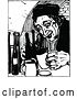 Vector Clip Art of Retro Guy Drinking by Prawny Vintage