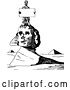 Vector Clip Art of Retro Guy Holding a Sign on the Egyptian Sphinx by Prawny Vintage