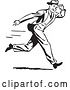 Vector Clip Art of Retro Guy Holding onto His Hat While Running by BestVector