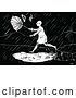 Vector Clip Art of Retro Guy in a Rain Storm by Prawny Vintage