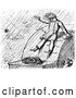 Vector Clip Art of Retro Guy in the Rain in by Picsburg