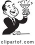 Vector Clip Art of Retro Guy Laughing and Holding a Cocktail by BestVector