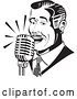Vector Clip Art of Retro Guy Singing or Announcing into a Microphone by Andy Nortnik