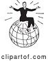 Vector Clip Art of Retro Guy Sitting on Top of a Globe by BestVector