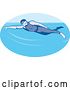 Vector Clip Art of Retro Guy Swimming Logo by Patrimonio