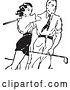Vector Clip Art of Retro Guy Teaching a Lady to Golf by BestVector