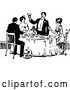 Vector Clip Art of Retro Guy Toasting at a Table by Prawny Vintage