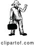 Vector Clip Art of Retro Guy with a Bag by Prawny Vintage