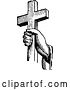 Vector Clip Art of Retro Hand Holding a Cross by Prawny Vintage
