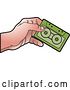 Vector Clip Art of Retro Hand Holding a Green Cassette Tape by Lal Perera