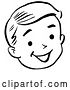Vector Clip Art of Retro Happy Boy Face in by Picsburg