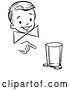 Vector Clip Art of Retro Happy Boy Performing a Moving Coin and Cup Magic Trick by Picsburg