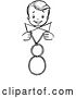 Vector Clip Art of Retro Happy Boy Performing a Vanishing Loop Magic Trick by Picsburg