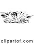 Vector Clip Art of Retro Happy Boy Swimming in a Stroke Style by Picsburg