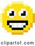 Vector Clip Art of Retro Happy Cartoon 8 Bit Video Game Style Emoji Smiley Face by AtStockIllustration