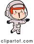 Vector Clip Art of Retro Happy Cartoon Astronaut Pointing by Lineartestpilot